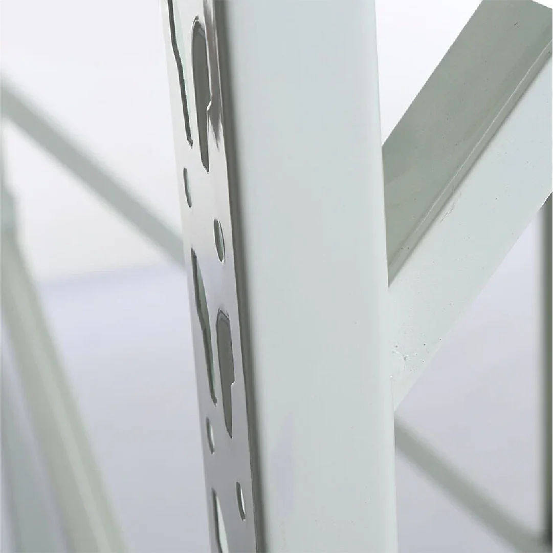 Storage Shelving Rack, 4 Adjustable Tiers, Metal, White Color, Light-Duty