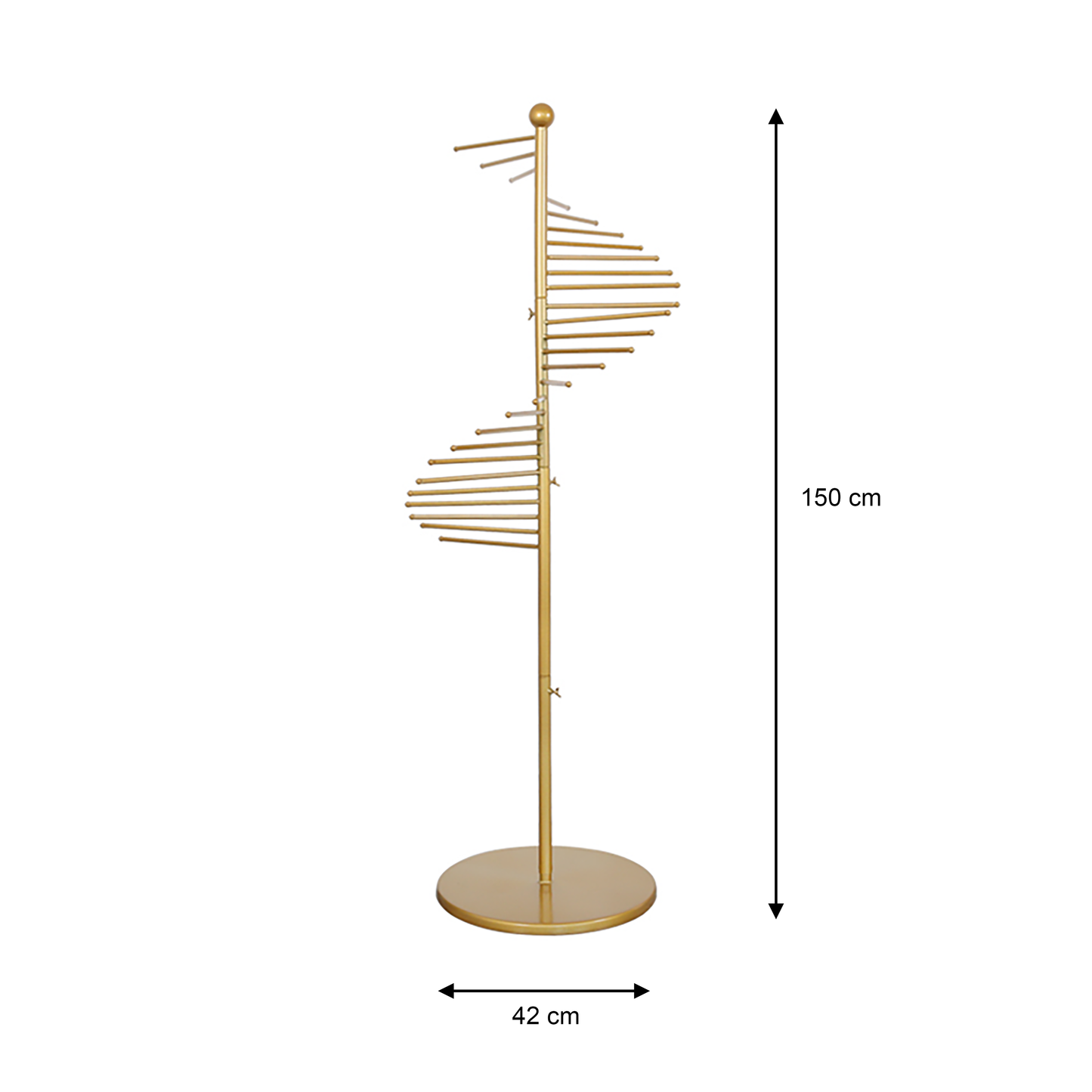 Circle Curtain Scarves Clothing Stand, Gold & Black