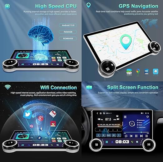 Diamond Car Stereo System, Android 13.0, GPS Navigation