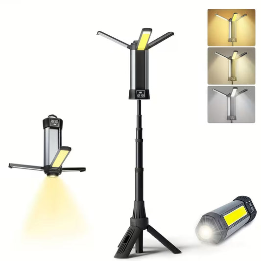 LED Work Light with Tripod, 6000mAh Rechargeable Flashlight