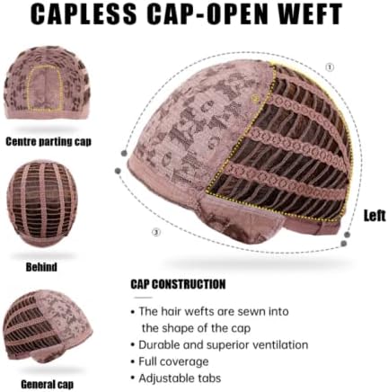 HAIRCUBE Long Auburn Wig with Bangs Layered Curly Orange Wigs