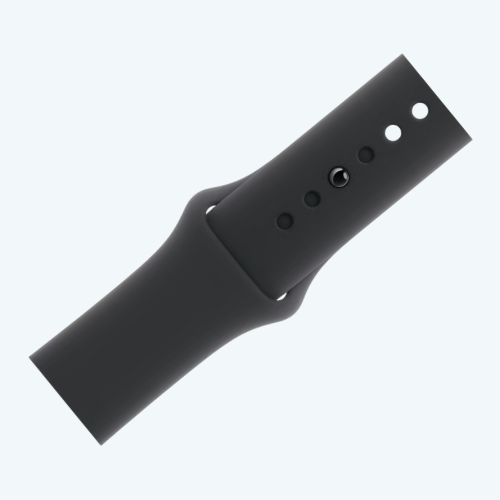 Black watch strap on a light gray background