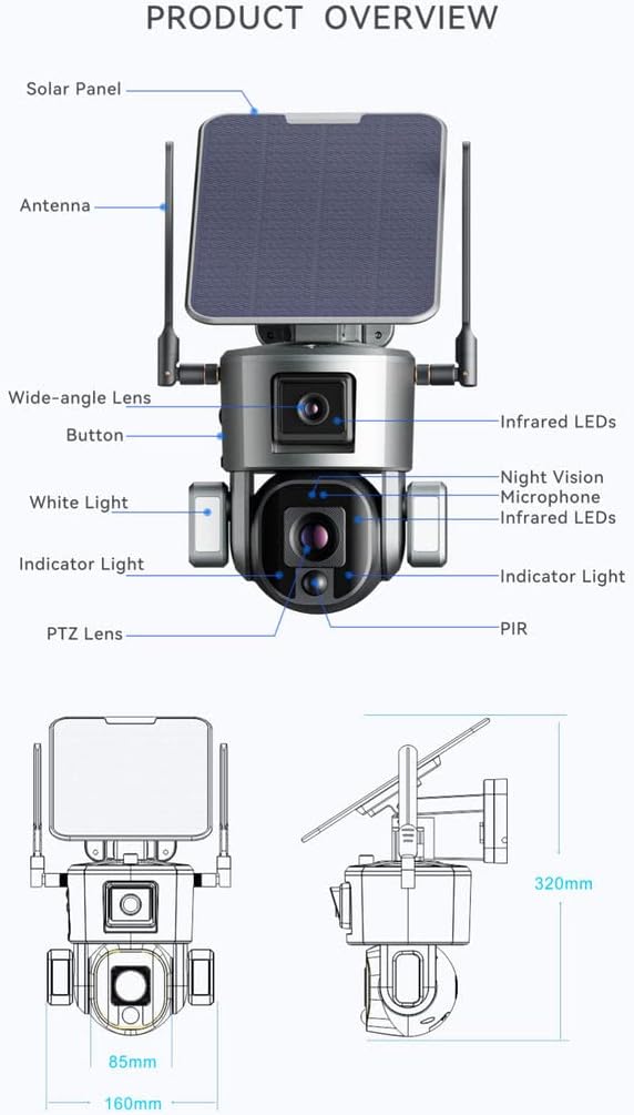 4K Solar Security Cameras Wireless Outdoor.
