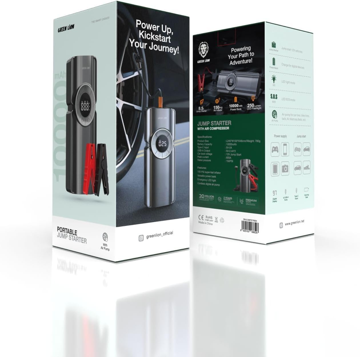 12V Jump Starter, 150 PSI Air Compressor (5tires Working)