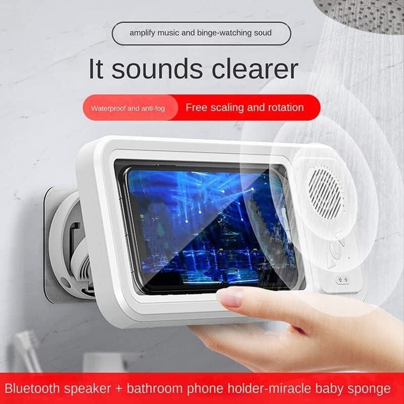 Shower Phone Holder with Wireless Bluetooth Speaker