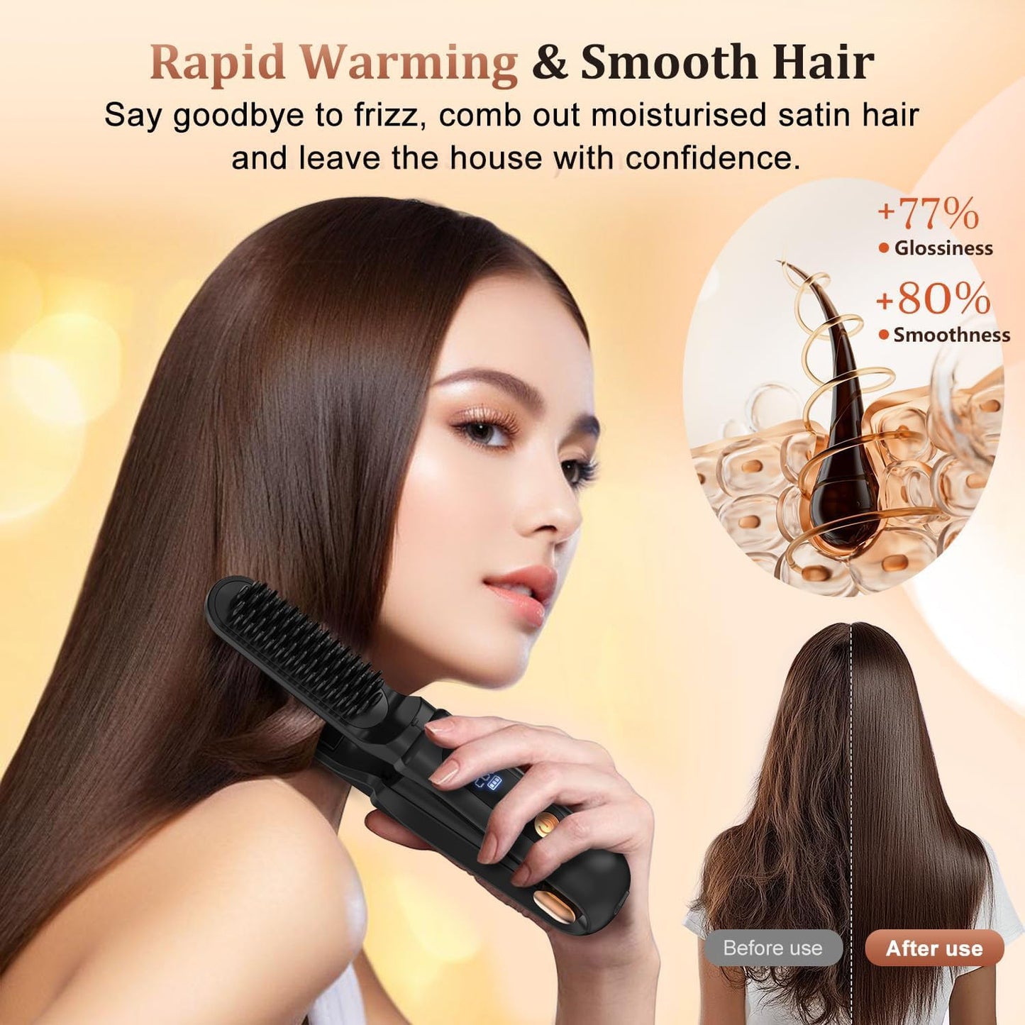 3 in 1 Hair Straightener Brush