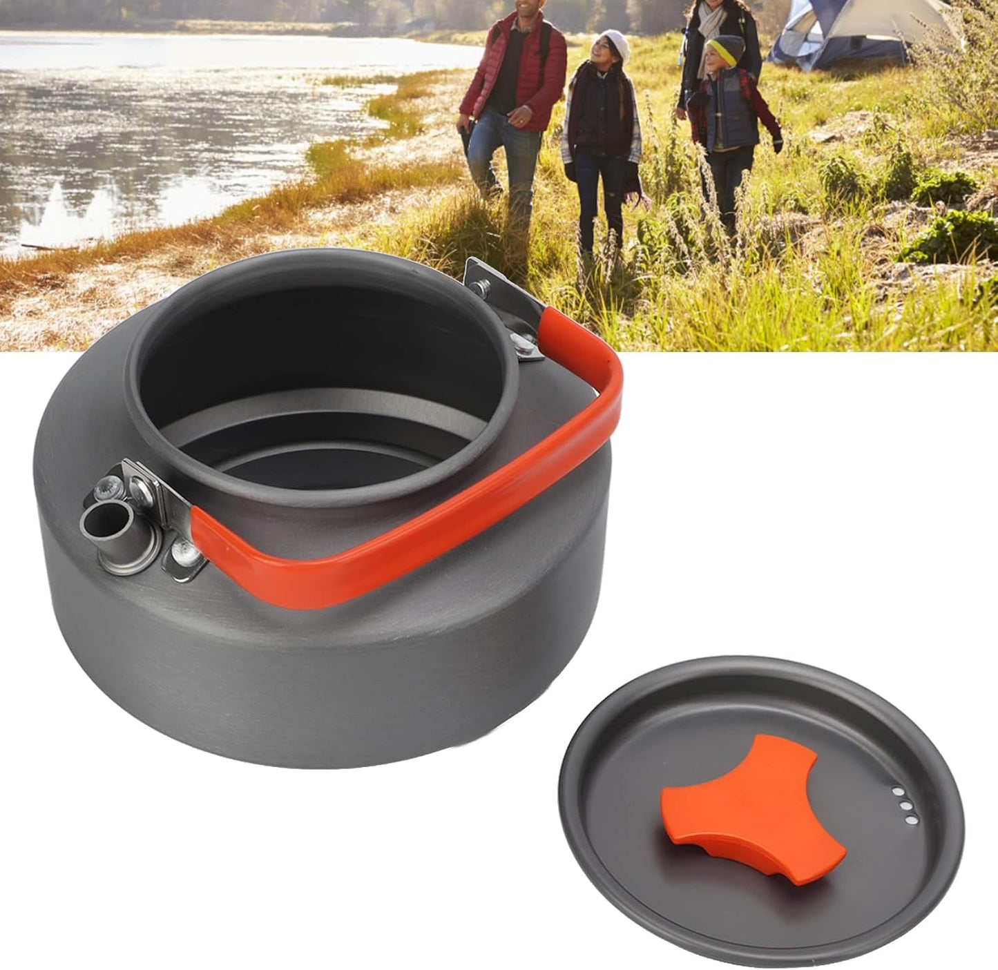 Camping Cooking Set with Tea Kettle Storage Bag