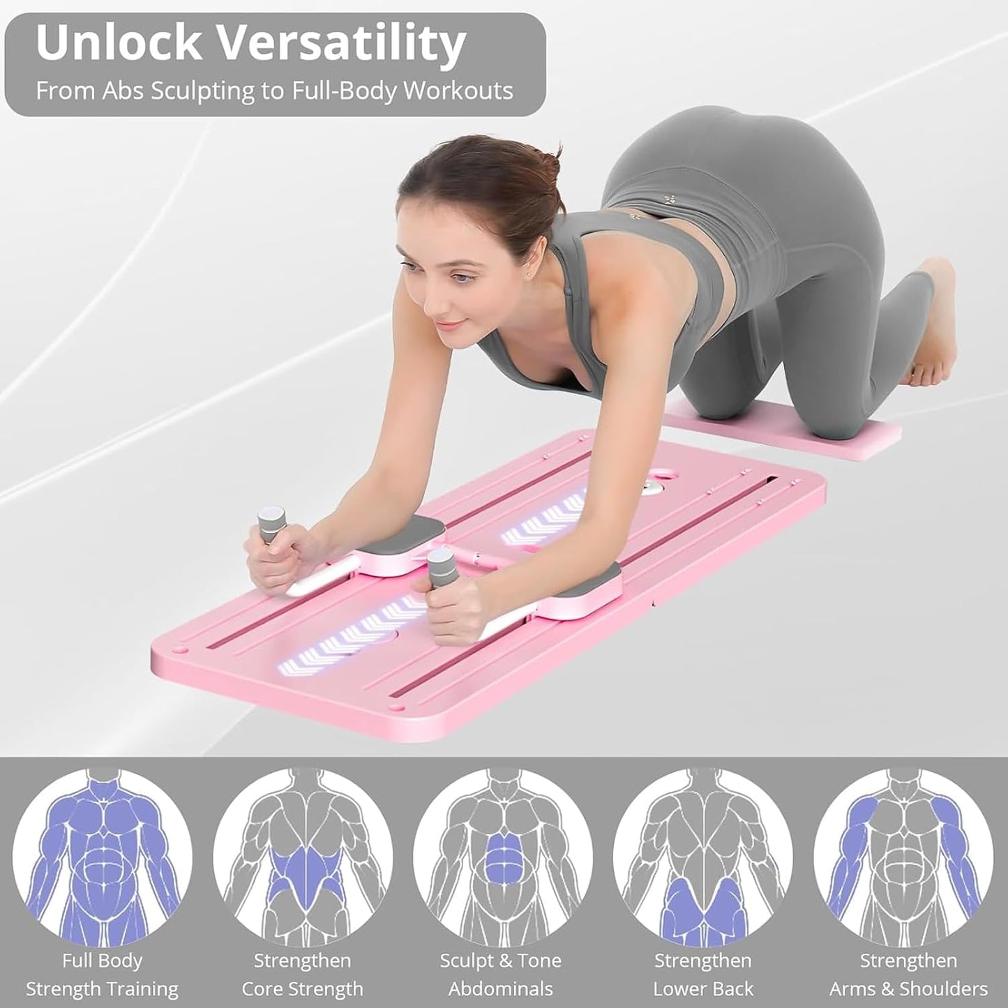 7 in 1 Pilates Board,Portable Reformer Abdominal Plate