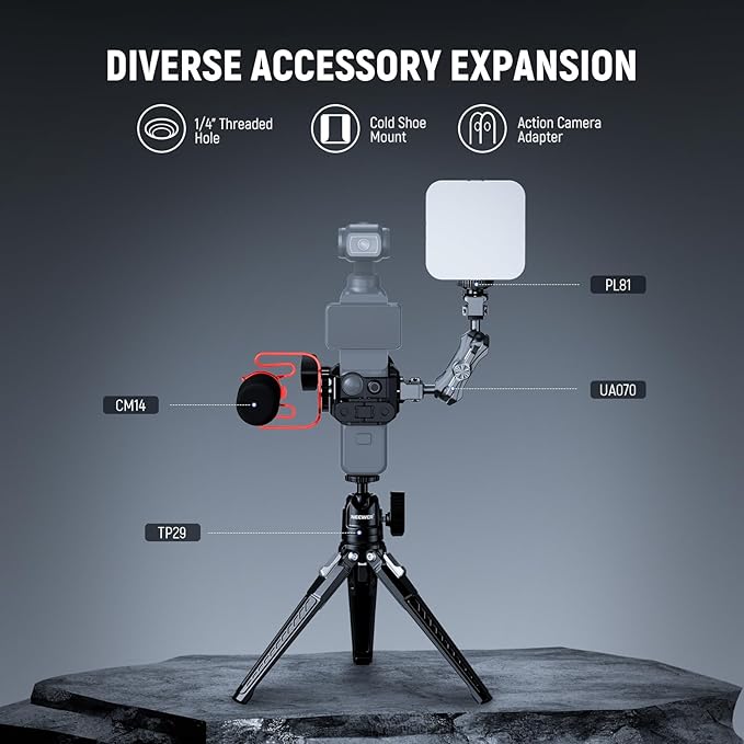 Video Recording Rig with Action Camera Extension Adapter