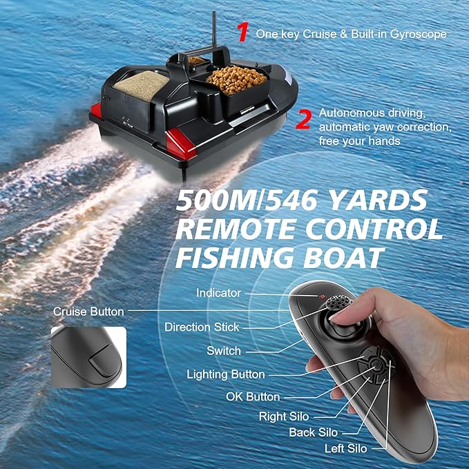 Fish Bait Boats with LED Light for Professional Fishing