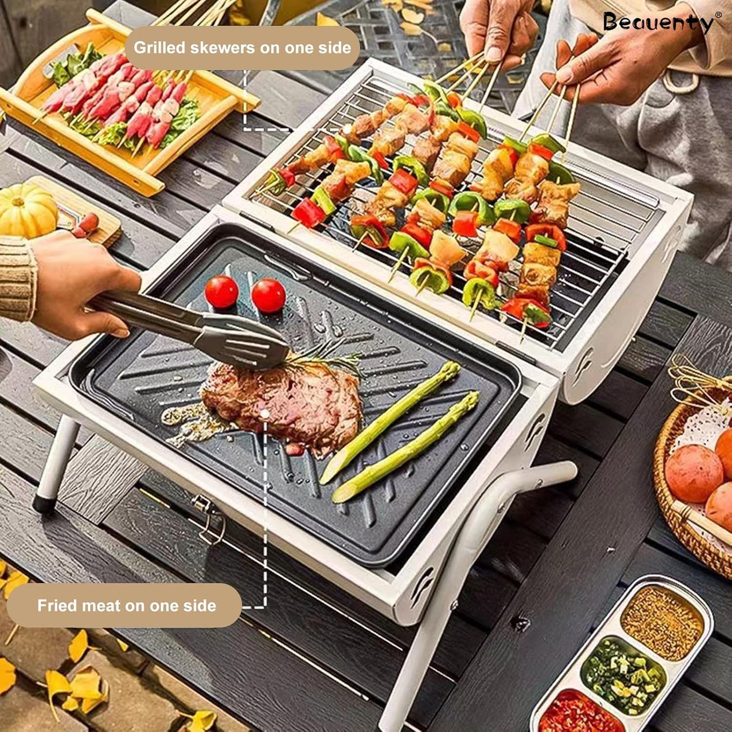 Charcoal Barbecue Grill Set