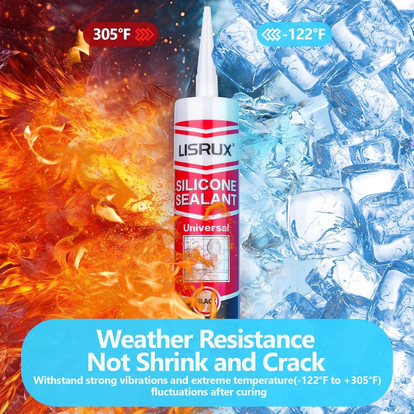 Black RTV Advanced Silicone Sealant & Caulk