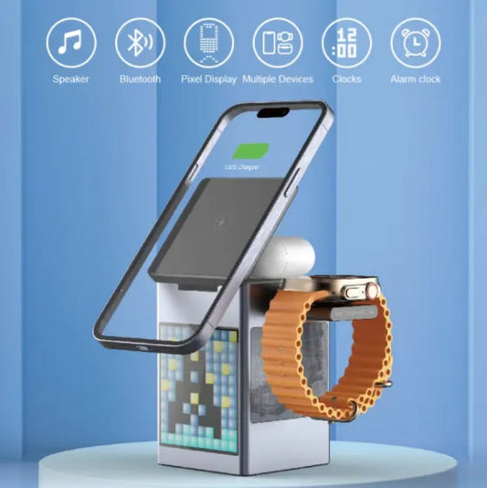 6 in 1 Charging Station | Pixel Animated Display